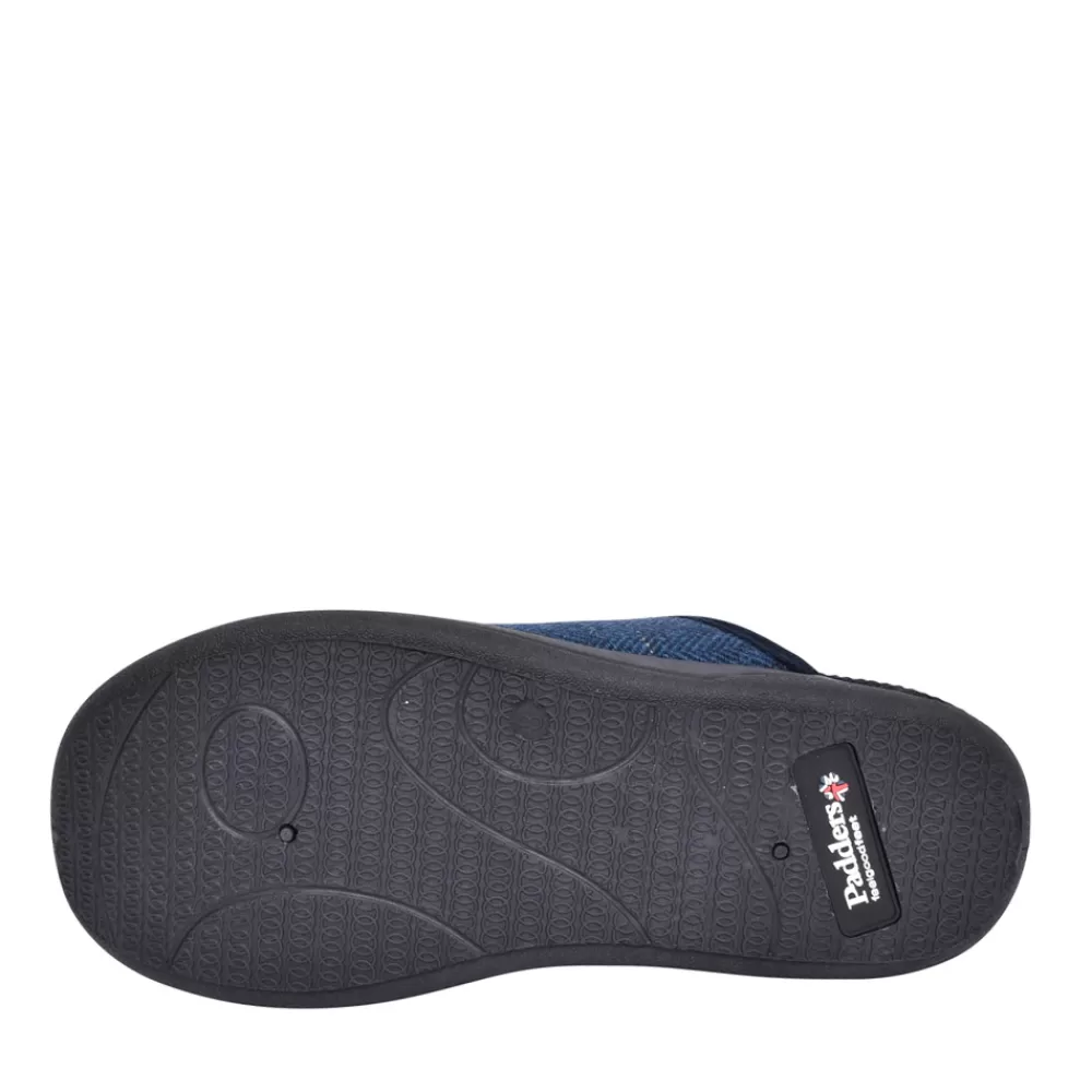 Mens PADDERS Mens 490 Stag Wide Fit Mule Slipper In Navy