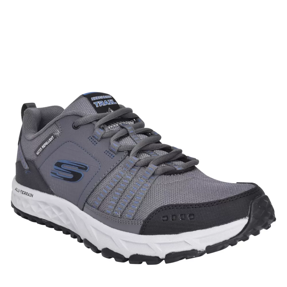 Mens SKECHERS Mens 51591 Escape Plan Laced Walking Shoe In Charcoal