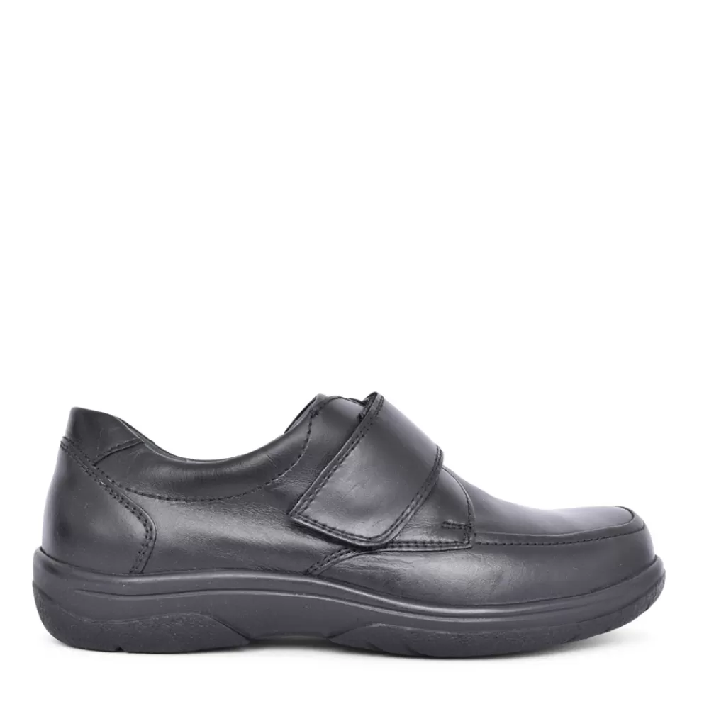 Mens WALDLAUFER Mens 633301 Ken H Fit Velcro Shoe In Black