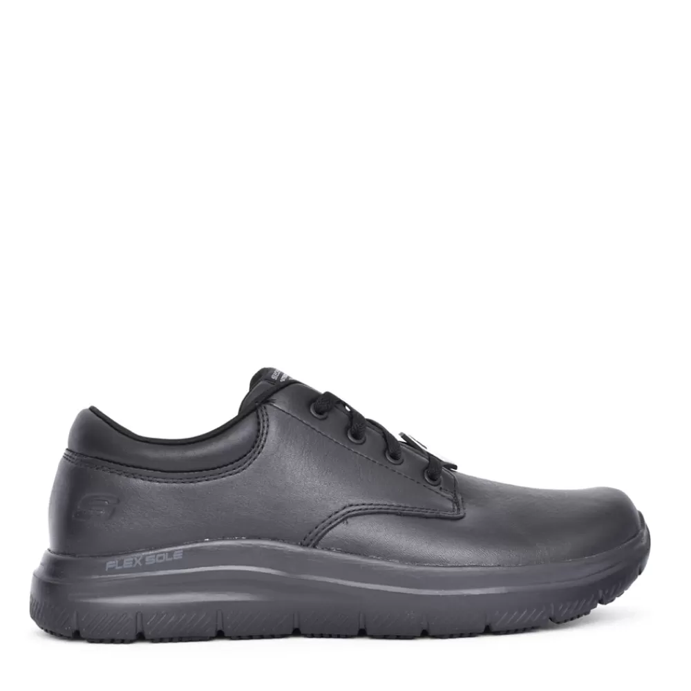 Mens SKECHERS Men's 77513Ec Flex Advantage Sr Fourche Lace Up Shoe In Black