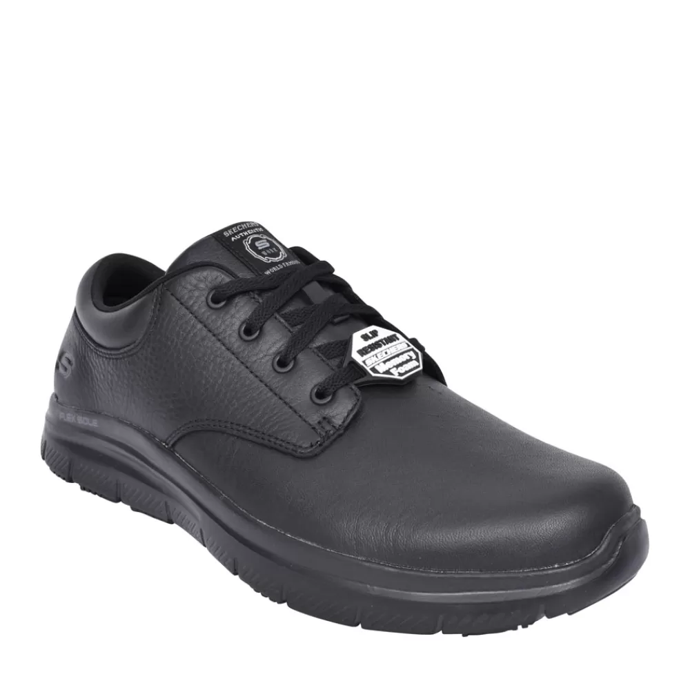 Mens SKECHERS Men's 77513Ec Flex Advantage Sr Fourche Lace Up Shoe In Black