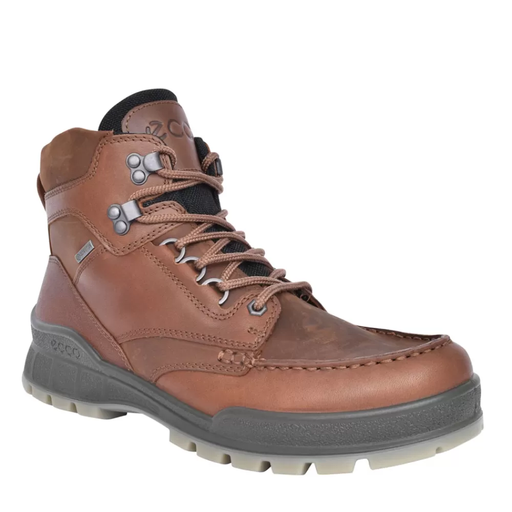 Mens ECCO Men's 831704 Track 25 Lace Up Gortex Boot In Brown In Brown
