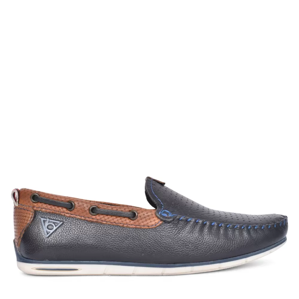 Mens BUGATTI Mens A2X62 Chesley Slip-On Shoe Sho In Navy