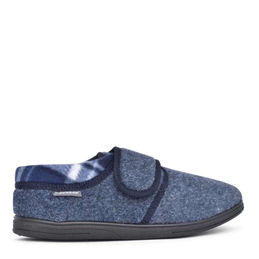 Mens DUNLOP Men's Angus Velcro Slipper In Blue