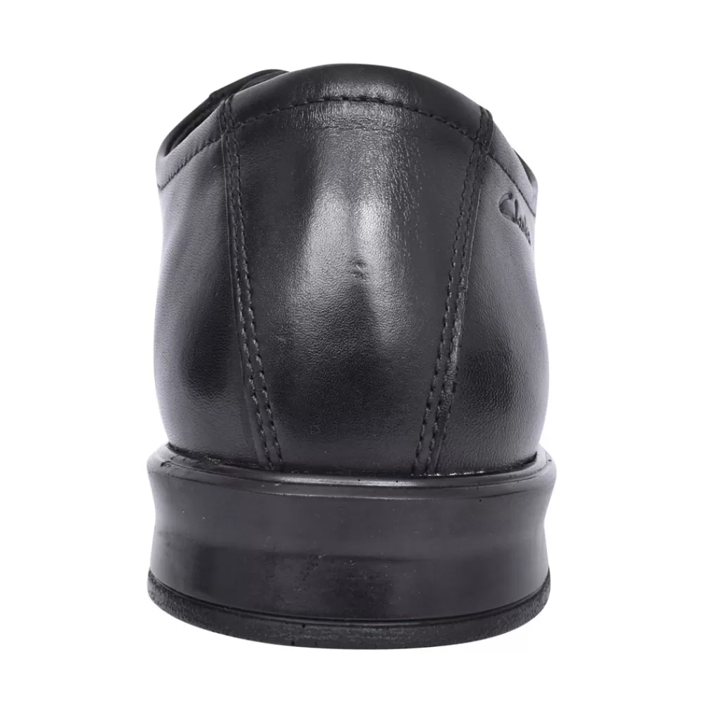 Mens CLARKS Mens Bensley Run Leather G Fit Laced Shoe In Blk Leather