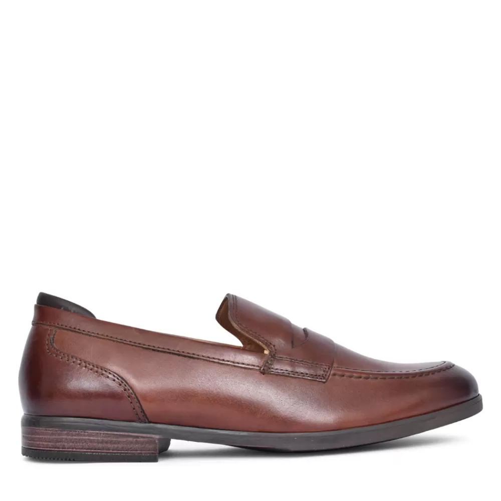 Mens CLARKS Mens Bradish Ease G-Fit Leather Shoe In Tan