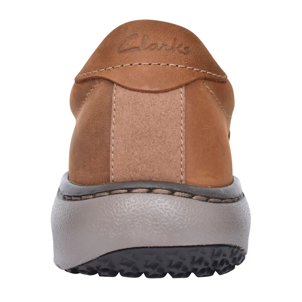 Mens CLARKS Mens Pro Step Beeswax Leather G-Fit Slip-On Shoe In Brown