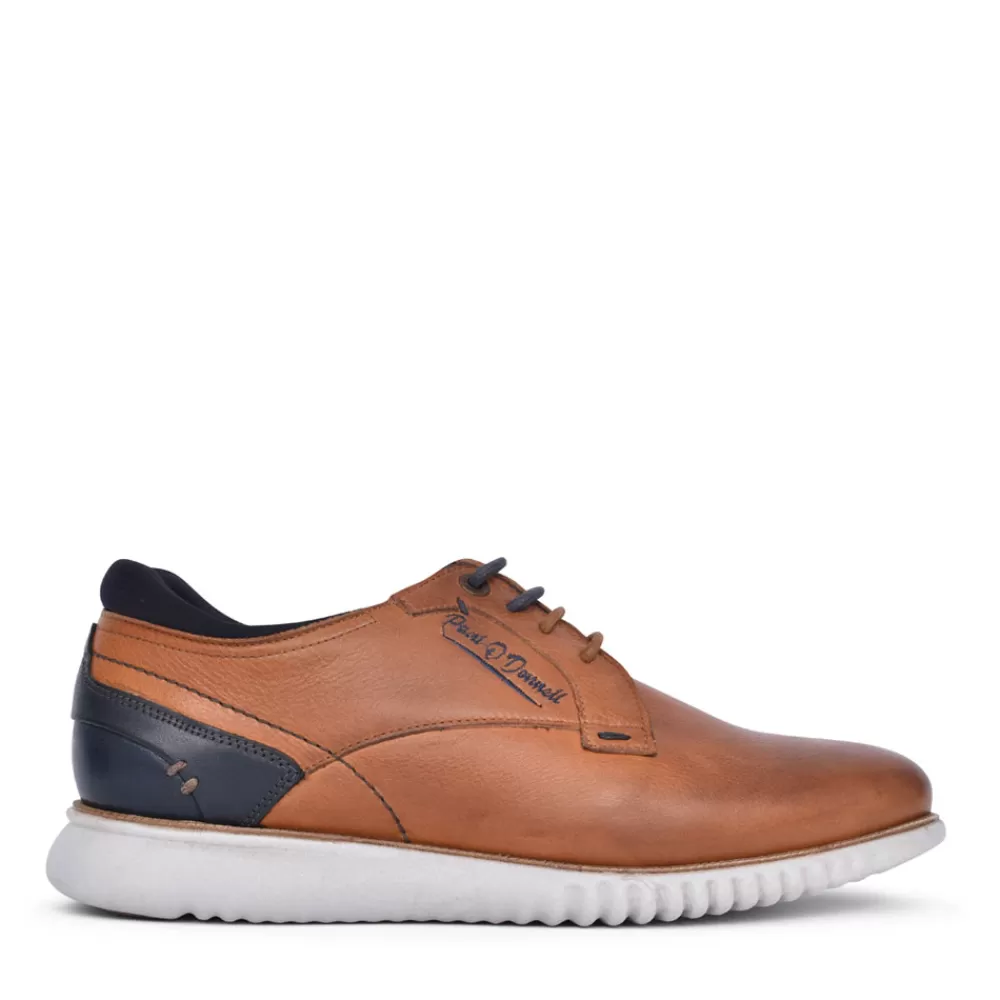 Mens POD Mens Corvette Lace Up Shoe In Tan