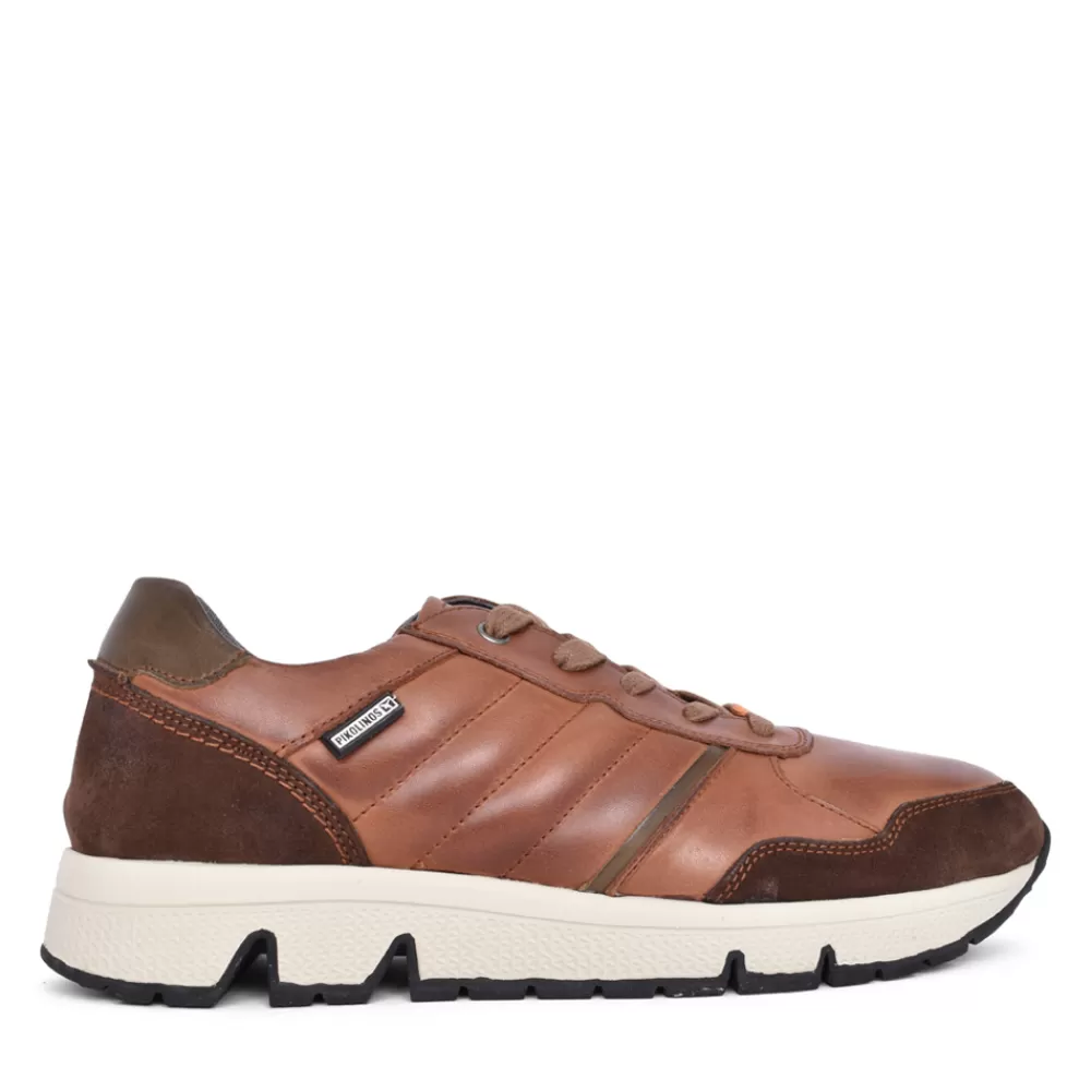 Mens PIKOLINOS Mens Ferrol Leather Trainer In Brown