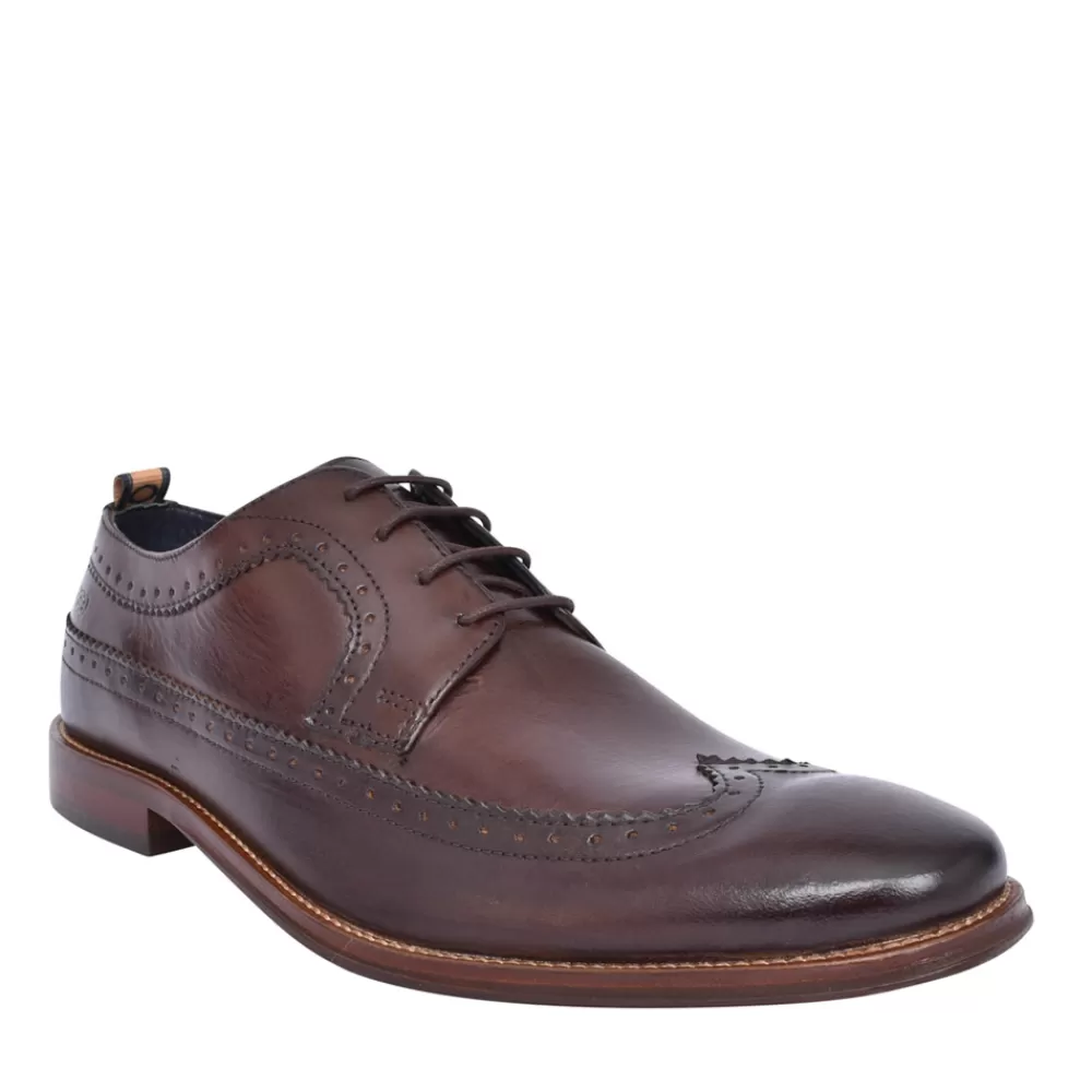 Mens BASE LONDON Men's Havisham Brogue Shoe In Brown