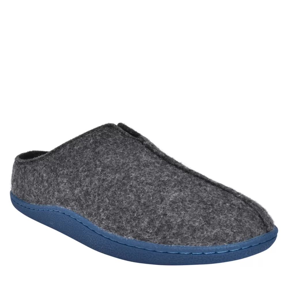 Mens CLARKS Mens Home Mule G-Fit Mule In Dark Grey