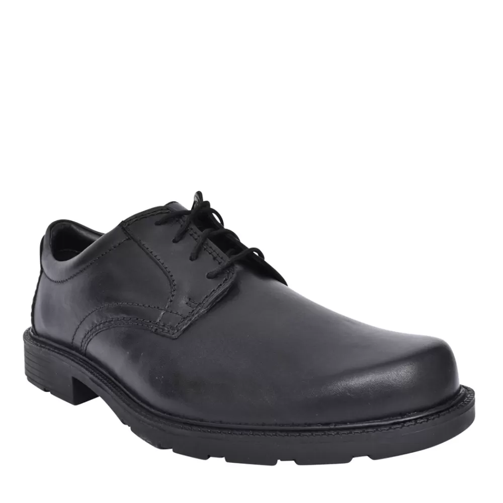 Mens CLARKS Mens Kerton Lace Leather G-Fit Shoe In Black