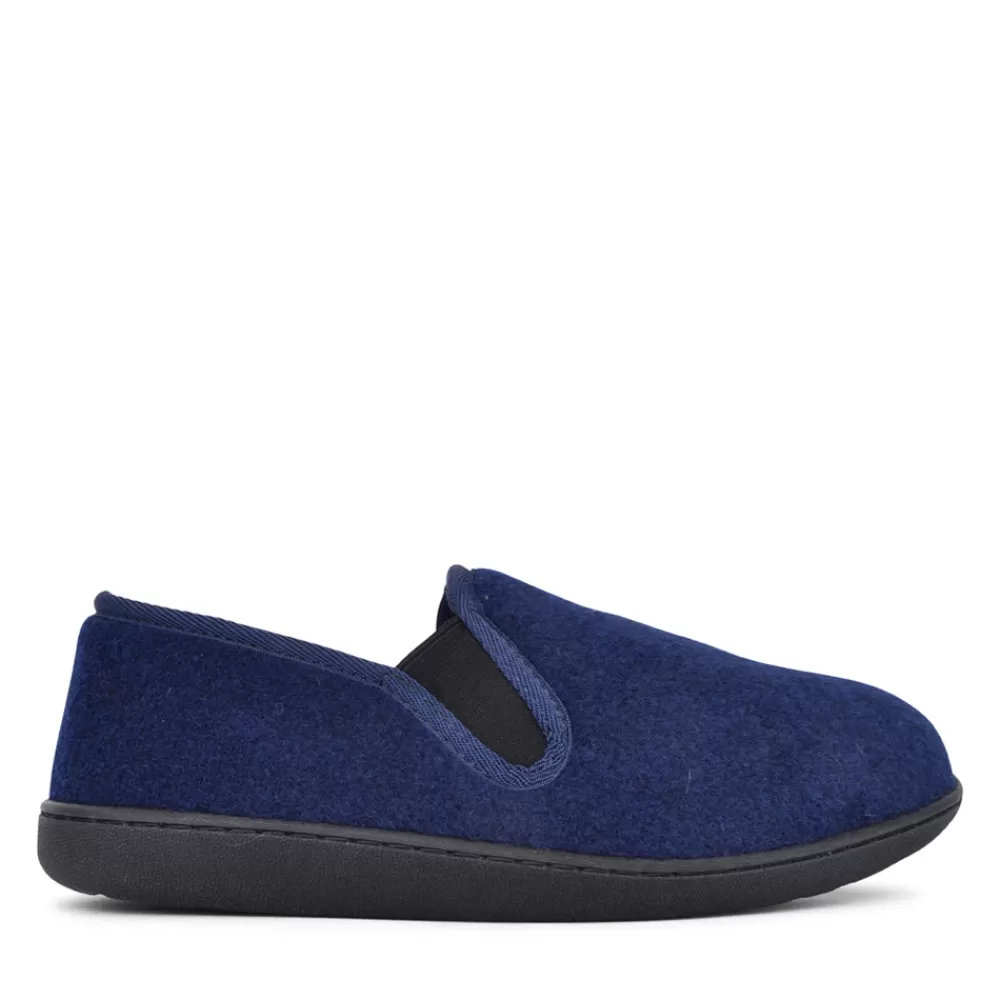 Mens CLARKS Mens King Ease G-Fit Slipper In Navy