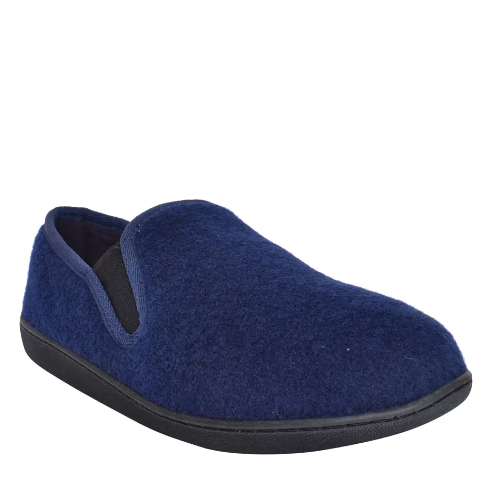 Mens CLARKS Mens King Ease G-Fit Slipper In Navy