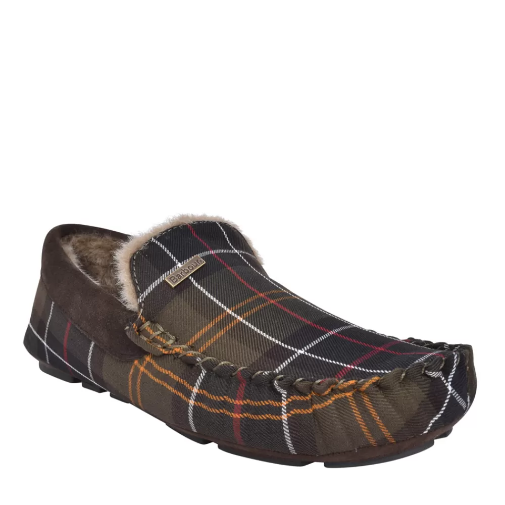 Mens BARBOUR Mens Monty Moccasin Slipper In Classic Tartan