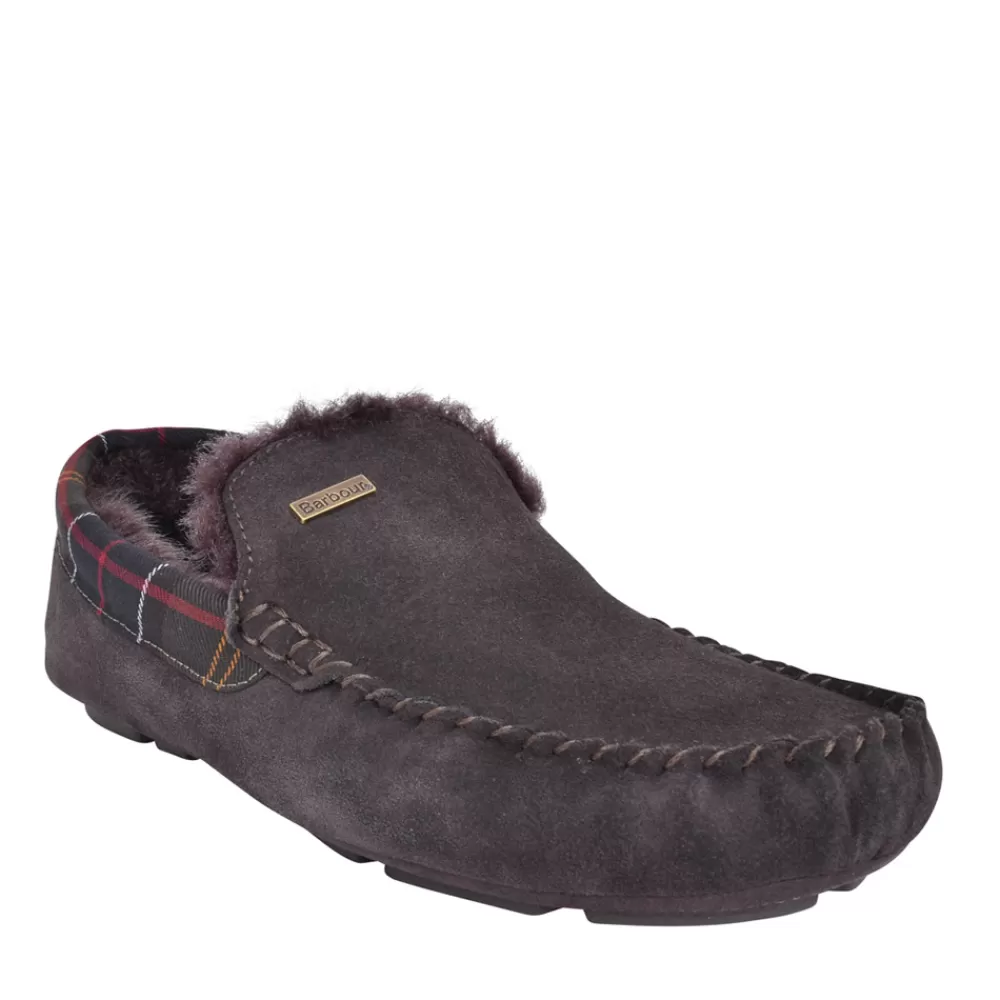 Mens BARBOUR Men's Monty Suede Moccasin Slipper In Brown