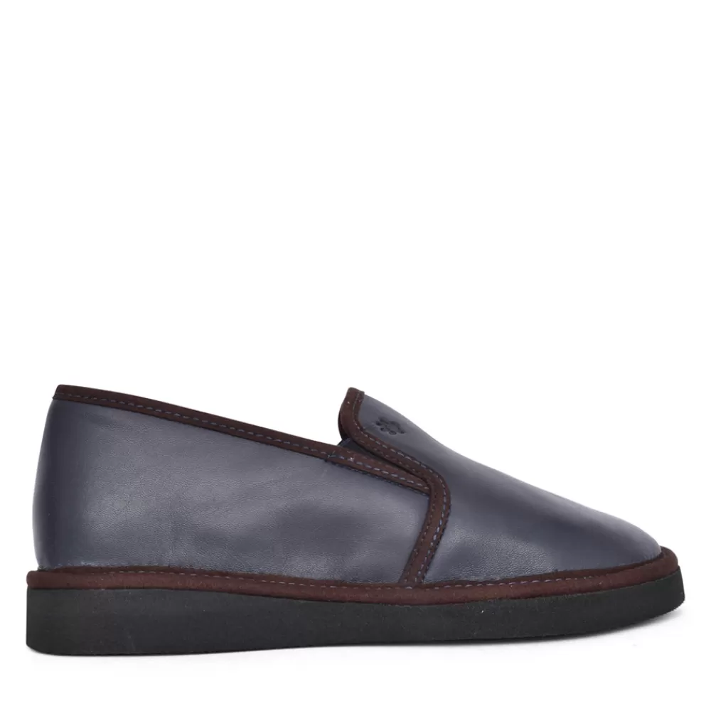 Mens PADDERS Mens Norris 3276 Leather Slipper In Navy