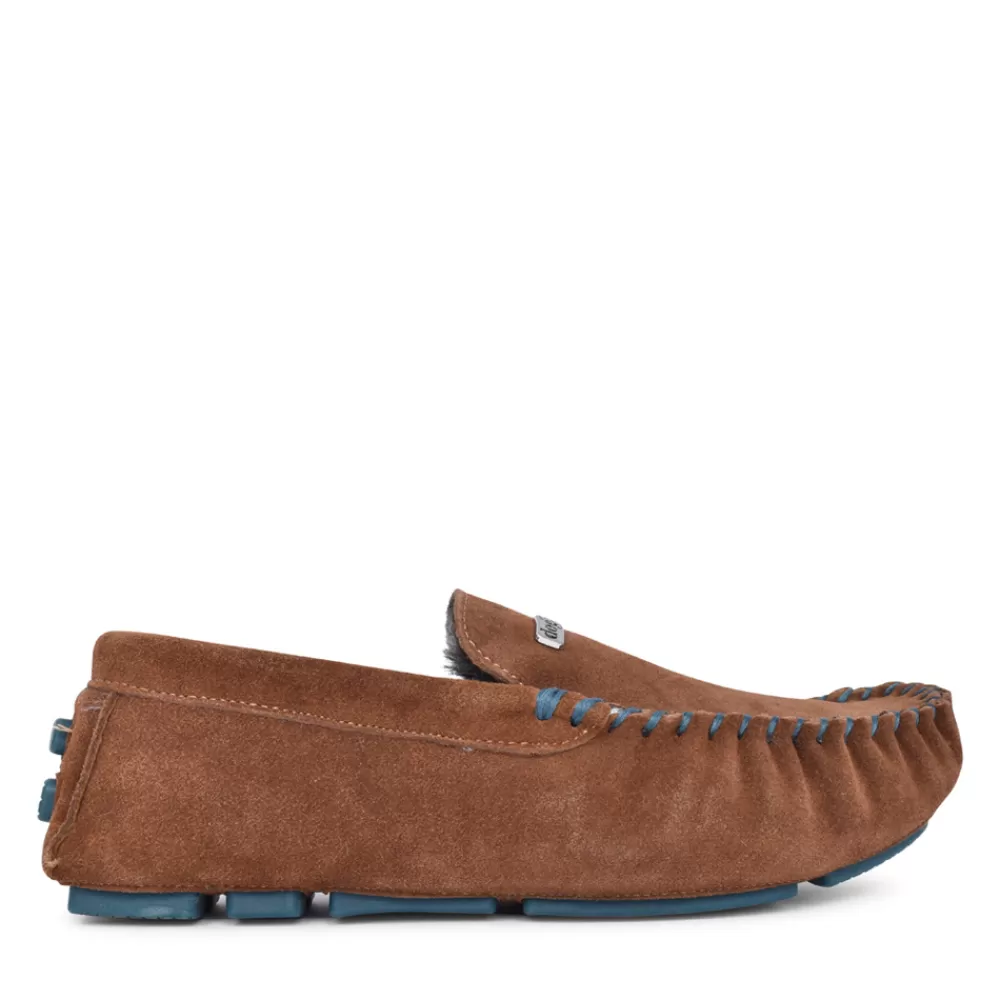 Mens LAZY DOGZ Mens Percy Ii Kmd020 Suede Slipper In Tan