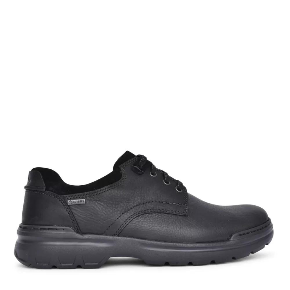 Mens CLARKS Mens Rockie2 Lo Gtx Leather G-Fit Shoe In Black