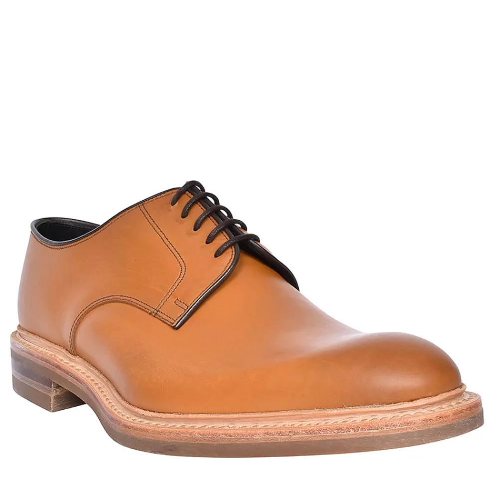 Mens LOAKE Mens Rowe Tan Laced Plain Front Shoe For Men In Tan