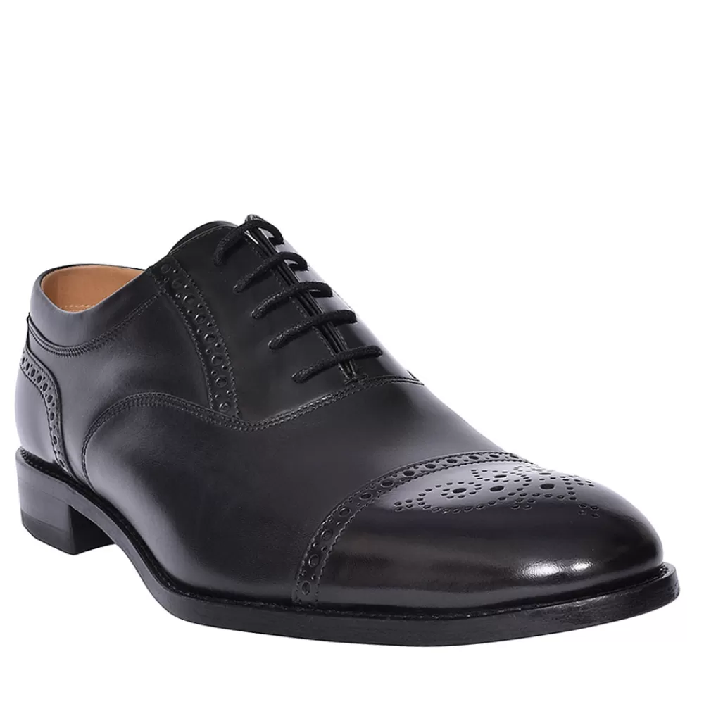 Mens LOAKE Mens Toe Cap Lace Brogue For Men In Black