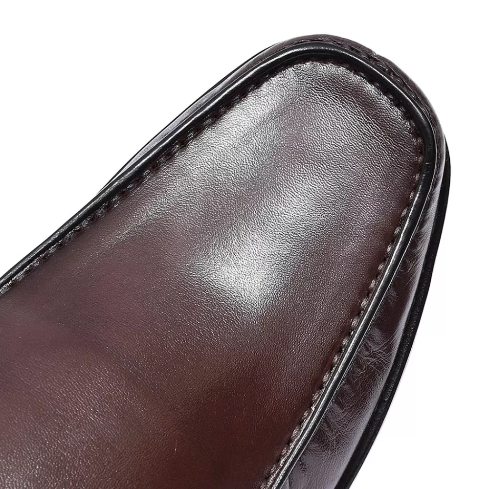 Mens LOAKE Sienna Moccasin Slip On Shoe For Men In Brown