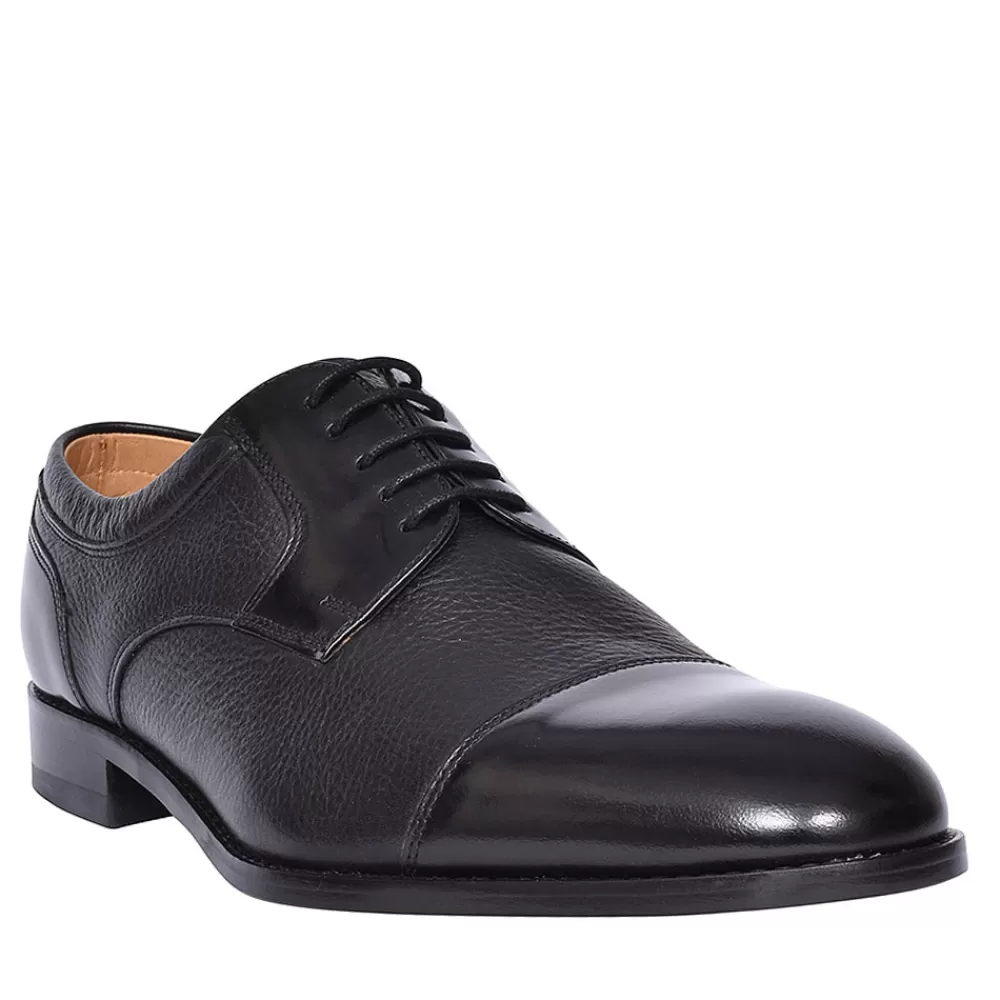Mens LOAKE Wantage Laced Toe Cap Shoe For Men In Black